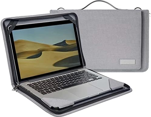 Broonel Gri Deri Dizüstü Bilgisayar Messenger Kılıfı-Acer Aspire 5 A515-54 15,6 inç Dizüstü Bilgisayarla Uyumlu