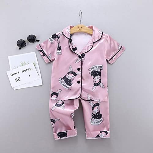 5t Kızlar için Giysi Bebek Kız Erkek Pijama Pijama Seti Çilek Baskı Düğmesi Aşağı Kız Basketbol Elbise