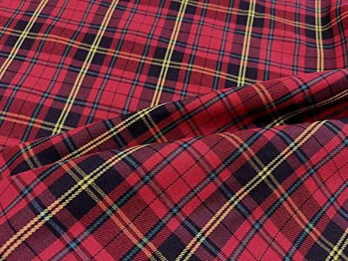 AMORNPHAN 60 İnç Ekose İskoç Geleneksel Desen Tartan Motifi Baskılı %100 % Dokuma Pamuklu kumaş Giyim Masa Örtüsü