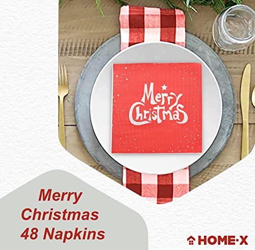 HOME-X Merry Christmas Kağıt Peçeteler, 6,5 inç Noel Peçeteleri-Öğle Yemeği Kokteyl Öğle Yemeği Büfesi-Tatil Akşam