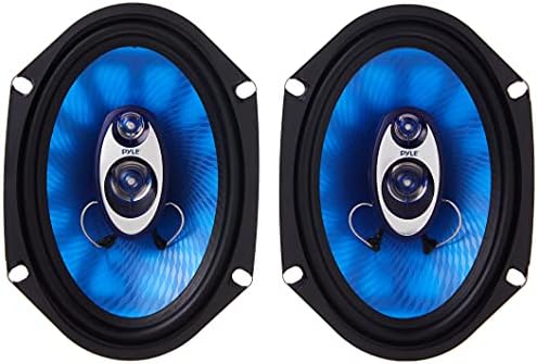Pyle 6 x 8 Araç Ses Hoparlörü (Çift) - Yükseltilmiş Mavi Poli Enjeksiyon Konisi 3 Yollu 360 Watt w/ Yorulmayan Butil