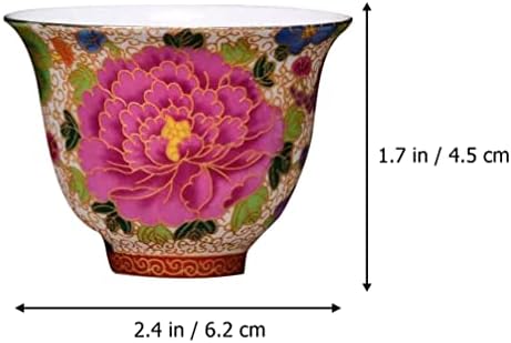 DOITOOL Beyaz Yemek Seti Seramik çay bardağı Sake Fincan: Vintage Porselen Çiçek Kung Fu Çay Servis Fincan Retro Içme
