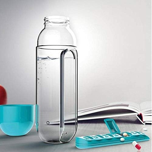 NC Açık Spor Plastik Su Şişesi Günlük Ilaç Kutusu Su Şişesi Kombinasyonu 600 ml Su Bardağı