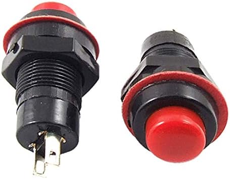 Yeni Lon0167 3 x AC 250 V 1A SPST NO Yuvarlak Mandallama basmalı düğme anahtarı Kırmızı (3 x AC 220 V 1A SPST NO Runder