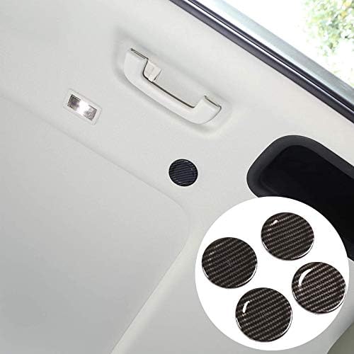 Karbon Fiber Stil 4 Adet Araba İç Çatı Dome Mikrofon Kapağı Trim için Land Rover Defender 110 2020 Oto Aksesuarları