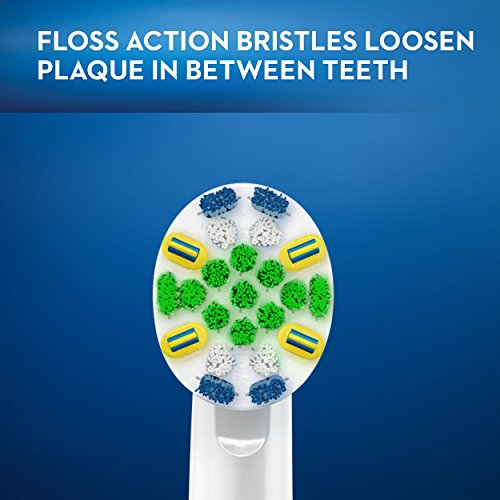 Oral-B FlossAction Elektrikli Diş Fırçası Yedek Fırça Başkanları Dolum, 3ct, Siyah