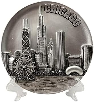 Chicago Hatıra Tabağı-Kalaylı görünüm-6 - Silüet
