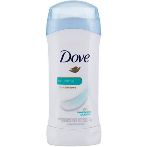Dove AntiPerspirant Deodorant Hassas Cilt, Beyaz, Kokusuz, 2,6 Oz (4'lü Paket)