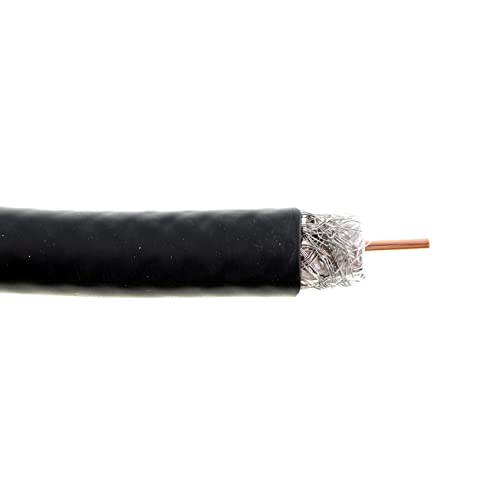 Belden 1617A Quad Shield RG11 Koaksiyel Kablo, Katı BCCS 14AWG, PVC Kılıf, Siyah, 1000 Fit