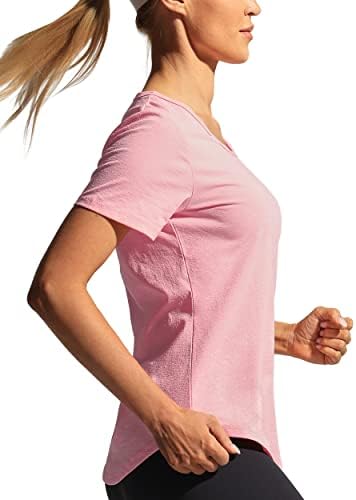 Hiverlay Egzersiz Gömlek Kadınlar için Kısa Kollu Kepçe boyun Üstleri Atletik Hızlı Kuru Spor T-Shirt Yoga Koşu Tee