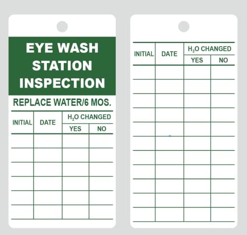 3x6 30 ADET Göz yıkama İstasyonu Yeşil Muayene Kayıt Plastik Kart