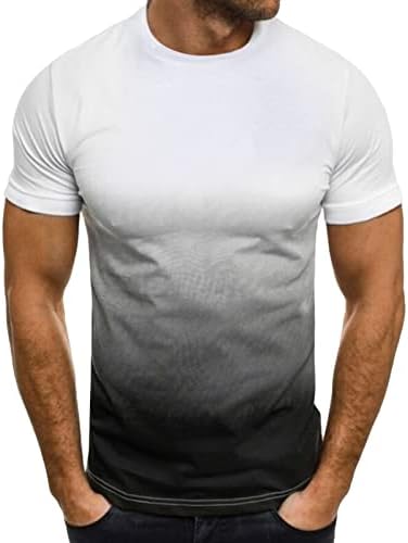 Erkek Kısa Kollu Egzersiz T Shirt Hafif Şık Slim Fit Kas Tee Rahat Temel Ekip Boyun Atletik Gömlek