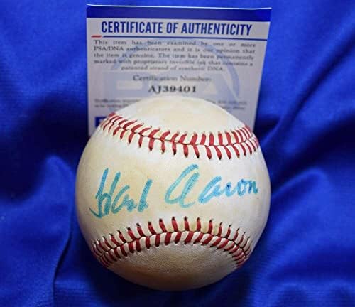 Hank Aaron PSA DNA Coa İmzalı Major League OML İmzalı Beyzbol - İmzalı Beyzbol Topları