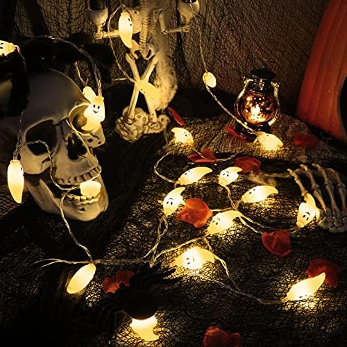 JMEXSUSS 30 LED cadılar bayramı dize ışıkları, pil kumandalı hayalet dize ışıkları, sevimli cadılar bayramı ışıkları