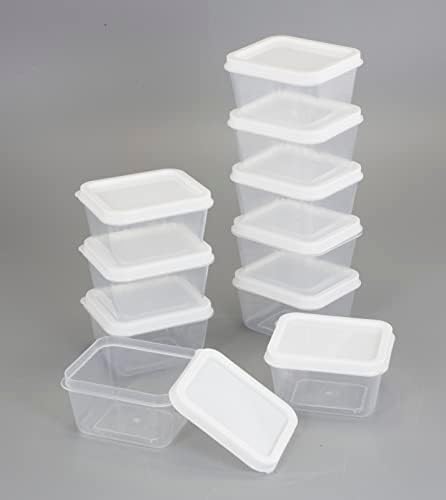 ZENVY 50 Paket Mini Yeniden Kullanılabilir 2oz Kaplar | 50 Plastik 2oz Gıda Kapları ve Kapakları İçerir / Soslar,