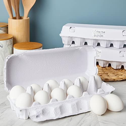 25 Çiftlik Taze Tavuk Yumurtası Etiketli 1 Düzine için Juvale 18 Paket Kağıt Yumurta Kartonları