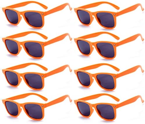 Fsmılıng Çocuklar Parti Güneş Gözlüğü Toplu 8 Paket Turuncu Gözlük Çocuklar İçin Parti İyilik Siyah Lens İle