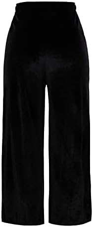 3/4 Pantolon Kadınlar için Rahat Katı Gevşek Streç Pantolon Renk Rahat Altın Geniş Bacak İpek İş Rahat Pantolon