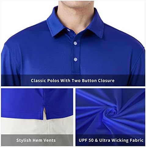 NAVİSKİN erkek polo gömlekler Hızlı Kuru golf gömlekleri UPF 50 Uzun ve Kısa Kollu Nem Esneklik polo gömlekler