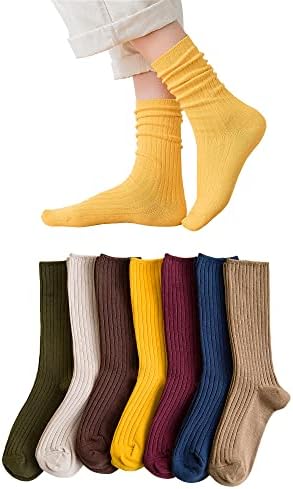 Pamuk Mürettebat Çorap Kadınlar için Pamuk Rahat Düz Renk Sıkı Çorap Kadın Kızlar için 7 Çift