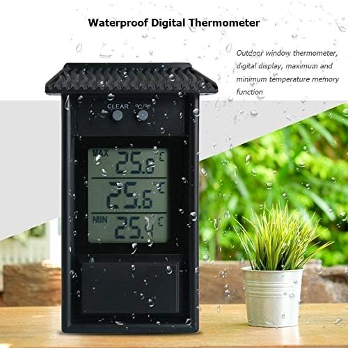 XJJZS Su Geçirmez Dijital Açık Termometre Higrometre Buzdolabı Sıcaklık Nem Ölçer (Renk: Siyah)