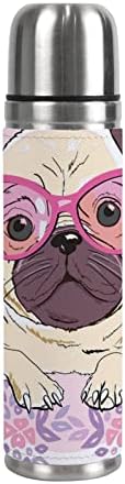 ColourLife Yalıtımlı Kupa Paslanmaz Çelik Su Şişesi Bulldog Gözlük Vakum Bardak Seyahat Kupa Seyahat Okul Ofis için