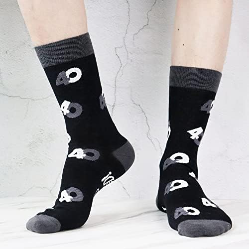 Jeasona 50th Doğum Günü Hediyeleri Erkekler için Komik Eğlenceli Yenilik Çılgın Siyah Ekip Çorap
