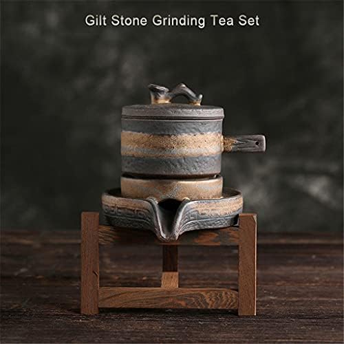 WALNUTA Yaldızlı Taş Taşlama çay seti Seramik 8 Parça Set Kung Fu Teaware Setleri Yarı Otomatik Drinkware (Renk: A,