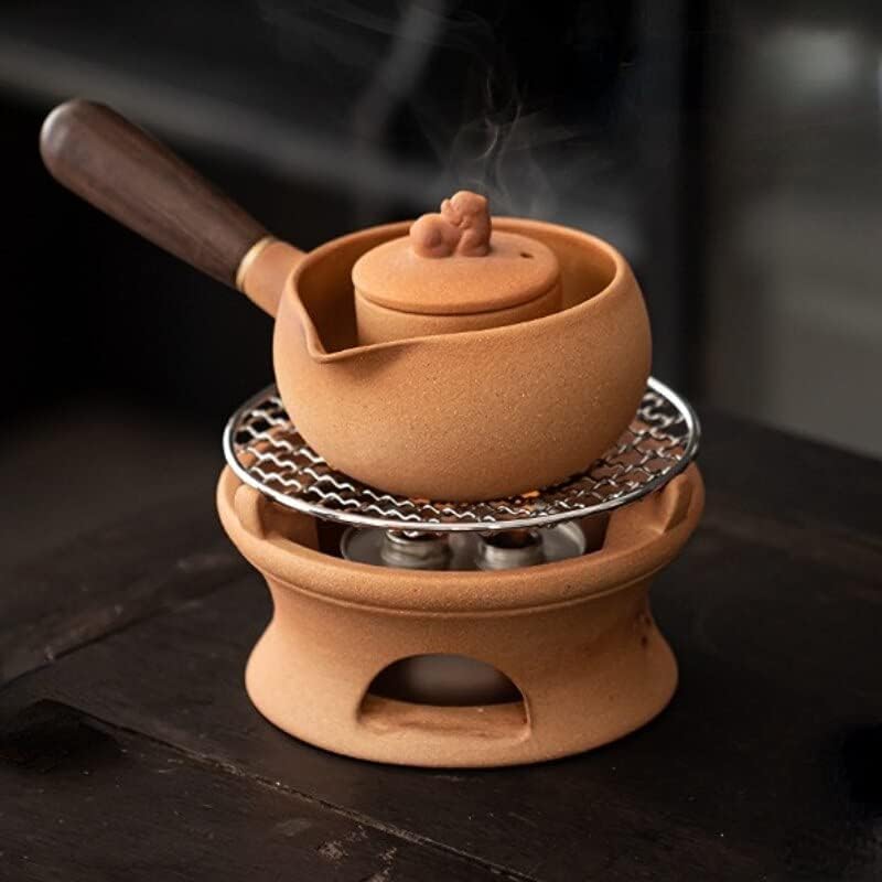 Japon el yapımı kung fu çay seti demlik yuvarlak fırın anlık alkol soba kuru yanan kil demlik ışın su ısıtıcısı çay