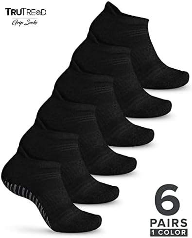TruTread pilates çorabı Sapları ile Kadınlar ve Erkekler için-6 Pairs Yoga Çorap Kadınlar için / Yoga Çorap Erkekler