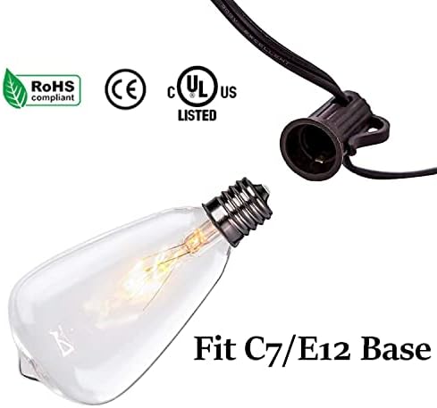 Dr. BeTree 10 paket Edison ampuller, Temizle yedek ampuller, ST38 cam gece ışıkları ampuller, 7 watt C7/E12 vida tabanı