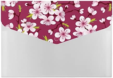 Sakura Kiraz Çiçeği Plastik Renkli Dosya Klasörleri 6 Bölmeli Akordeon Plastik belge organizatörü Büyük Kapasiteli