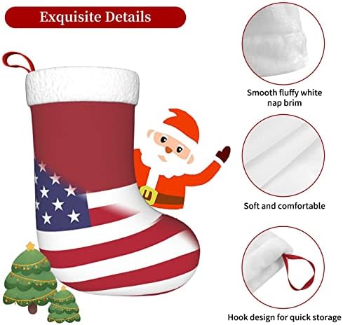 TZT Amerikan Bayrağı ve Letonya Bayrağı Noel Çorap, noel Tatil Parti Hediyeler için Aile Tatil Süslemeleri 18-İnç