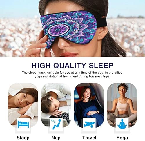xıgua Mandala Uyku Göz Maskesi Ayarlanabilir Kayış ile, nefes Karartma Rahat Uyku Göz Maskesi Erkekler ve Kadınlar