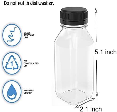 5 Adet 8 oz Plastik meyve suyu şişesi Yeniden Kullanılabilir Şeffaf Toplu İçecek Kapları Meyve Suyu, Süt Ve Diğer