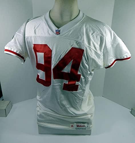 1995 San Francisco 49ers Dana Stubblefield 94 Oyunu Yayınlandı Beyaz Forma 52-İmzasız NFL Oyunu Kullanılmış Formalar