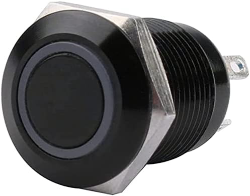 BKUANE 12mm Su Geçirmez Okside Siyah Metal Düğme Anahtarı LED Lamba ile Anlık Mandallama PC Güç Anahtarı 3V 5V 6V