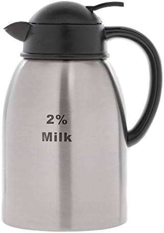 HUBERT ® Kahve Kreması Sunucusu %2 Süt Baskısı ile Kazınmış 1,9 L Paslanmaz Çelik