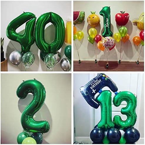 10 Numara Koyu Yeşil Balonlar 40 inç Dev Yeşil 10 Numara Folyo helyum Balonları 10. Yeşil Doğum Günü Partisi Malzemeleri