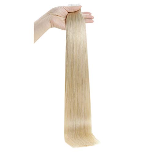 Tam Parlaklık 2 Paket Toplam 80g 10 İnç Sarışın Bant saç ekleme Remy İnsan Saçı + atkı saç ekleme gerçek insan saçı