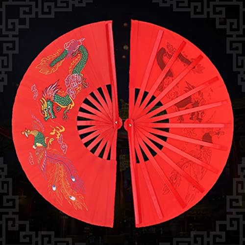plplaaoo Çin Tai Chi Katlanır Fan, Sağ El Wushu Dans Uygulama Eğitimi Fan, kırmızı Tai Chi Dövüş Sanatları Kung Fu