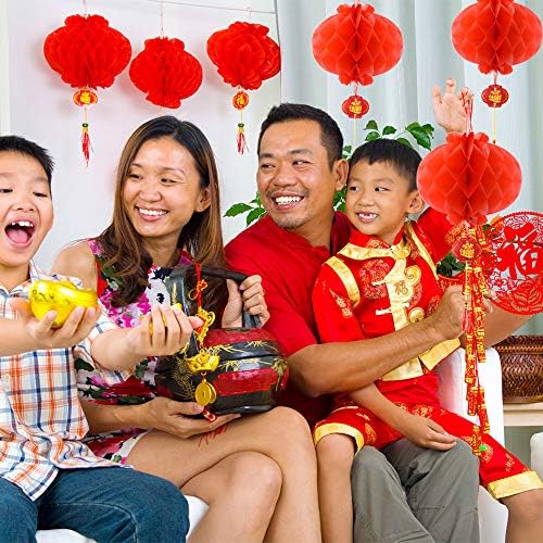 Coopay 20 Adet Kırmızı çin fenerleri Süslemeleri Çin Yeni Yılı, Bahar Şenliği, Fener Festivali Kutlama Malzemeleri