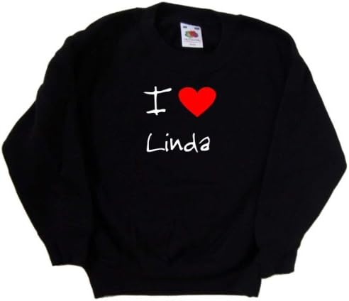 Kalbi Seviyorum Linda Siyah Çocuk Sweatshirt