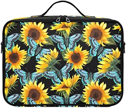 RPLIFE Asılı Seyahat makyaj çantası Kadınlar ve Erkekler için, Ayçiçeği Büyük Kozmetik Makyaj Çantaları Kanca ile