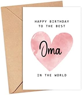 Dünyanın en iyi Oma'sına Doğum Günün Kutlu Olsun Kartı-Oma Doğum Günü Kartı - Oma Kartı-Anneler Günü Hediyesi-Doğum