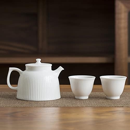 Çay seti Koyun yeşim kung fu çay seti beyaz porselen çaydanlık, bir pot, iki bardak, seyahat çay seti, taşınabilir