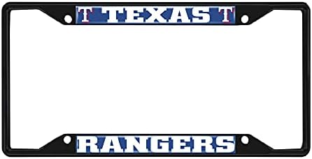 Fan Paspasları 31323: Texas Rangers Metal Plaka Çerçevesi Siyah Kaplama