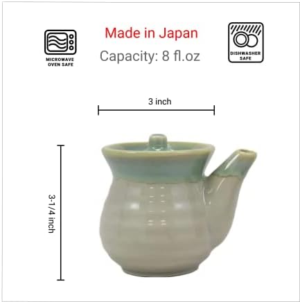 JapanBargain 2733, Soya Sosu Dağıtıcı Geleneksel Japon Tenmoku Çömlek Shoyu Şişe Pot Mini Çaydanlık, japonya'da Yapılan,