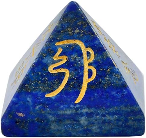 SUNYIK Lapis Lazuli Taş Piramit, Kristal Noktası Enerji Jeneratör Kazınmış Şifa Çakra Reiki Sembol Metafizik Dekorasyon