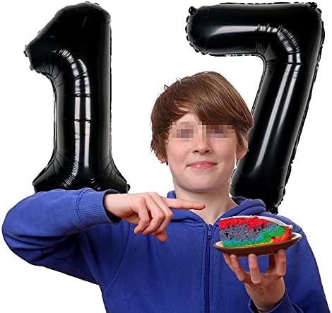 Yıjunmca Siyah 17 Numarası Balonlar Dev Jumbo Numarası 17 32 Helyum Balon Asılı Balon Folyo Mylar Balonlar için Erkek